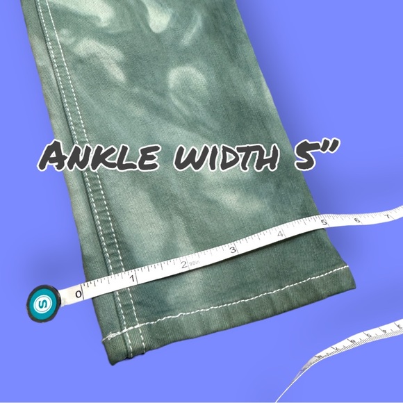 Originally NWT White Skinny Jeans Now Hand Marble Dyed in Sage Green. Size 27 - Picture 6 of 8